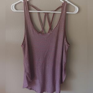 Hollister Brand Striped Burgundy Tank Top Size Small